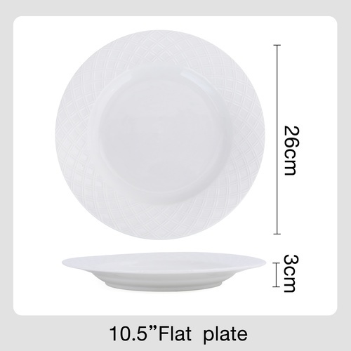 ADAMAS จานเซรามิค 10.5 นิ้ว FIONA-WH03 สีขาว