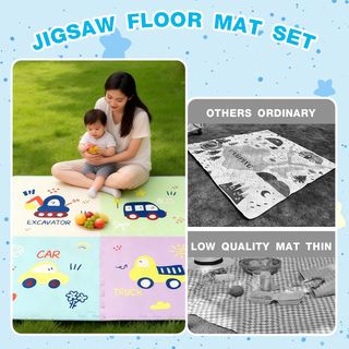 NINO WORLD ชุดแผ่นปูพื้นจิ๊กซอว์ รุ่น CY034  (4 แผ่น) ขนาด 60x60x1.2 ซม. คละสี