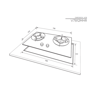 MEX ชุดเซ็ทเครื่องดูดควัน + เตาฝัง SET KV7118BFX90+V7812MHR คละสี
