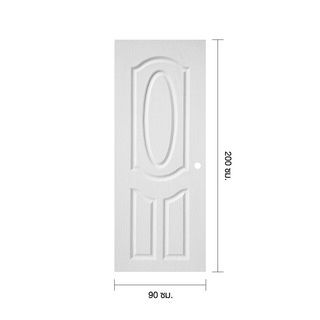 WELLINGTAN ประตูภายนอก UPVC ผิว Revo รุ่น WNR004 ขนาด 90x200 ซม. สีขาว (เจาะรูลูกบิด)