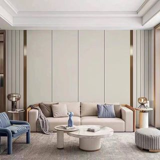 GREAT WOOD แผ่นตกแต่งผนังและฝ้าPVC GPPVC3.7-5 400*8*2900มม. เทาเบจ