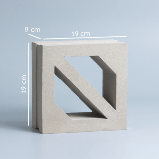 วีบล็อค อิฐบล็อกช่องลมลาย ลายเมล็ดกาแฟ ขนาด 19x19x9ซม.