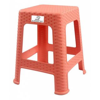 SUMMER SET เก้าอี้พลาสติกทรงเหลี่ยม ลายหวาย รุ่นแบมบู FT-232/A สีส้ม