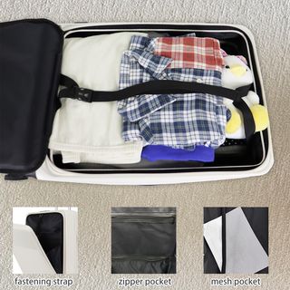 WETZLARS กระเป๋าเดินทาง ขนาด 28 นิ้ว พร้อมช่องใส่ของด้านหน้า รุ่น Spring-02 ขนาด 29x51x70 ซม.  สีขาวไวท์พีทอล