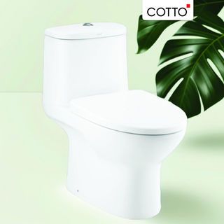 Cotto สุขภัณฑ์ชิ้นเดียว แบบกดบน  3/4.5  รุ่น C1053 MICC + C91252