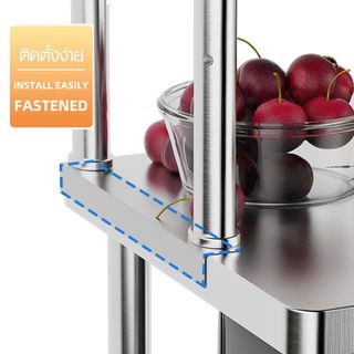 CROWN โต๊ะเตรียมสเตนเลส 2 ชั้น พร้อมชั้นวาง 120x60x80 ซม. NOELLE (1/2)