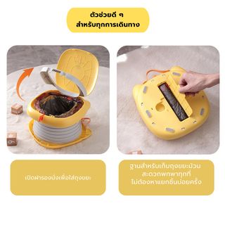 Primo Kids กระโถนนั่งเด็กแบบพับพกพาได้ รุ่น Cat CT02 สีเหลือง