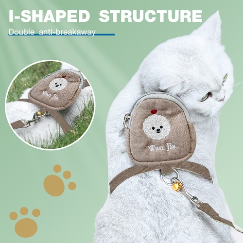 DUDUPETS สายจูงสัตว์เลี้ยง รุ่นS03-Mขนาด9.5X10X120ซม.สีกากี