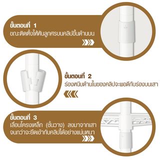 HAWDD ราวแขวนตั้งพื้นพร้อมชั้นปรับระดับได้ รุ่น Toku ขนาด 45x90x195 ซม. สีขาว