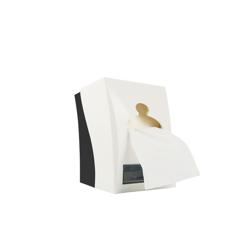 GOME กล่องทิชชูตั้งโต๊ะมีที่ใส่ไม้จิ้มฟัน ขนาด 7.5x12x15 ซม. รุ่น CC002 สีขาว