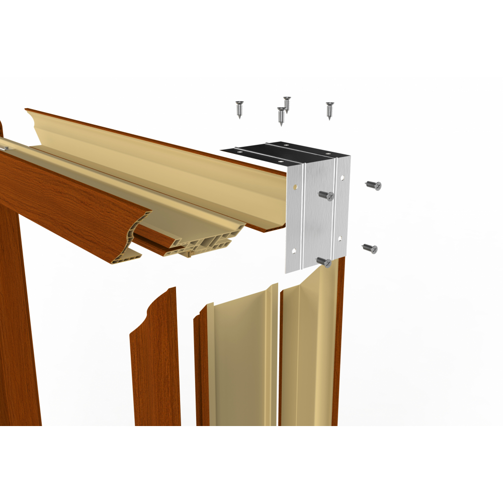 WELLINGTAN วงกบประตู WPC พร้อมซับวงกบ WPCDF-W2-03 80x200ซม. YELLOW TEAK