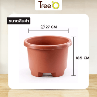 Tree  O กระถางต้นไม้ รุ่น 6PY007-GY ขนาด 27 x 27 x 18.5 ซม. (12นิ้ว) สี แดงอิฐ