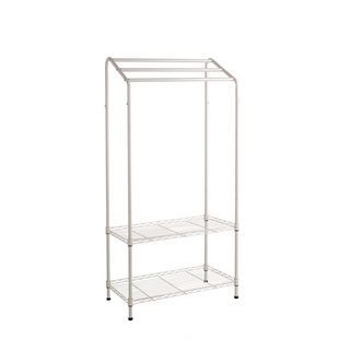 SAKU ราวพาดผ้าเหล็กพร้อมชั้นวาง 2 ชั้น FW-901372C ขนาด 70x35x135 ซม. สีเบจ