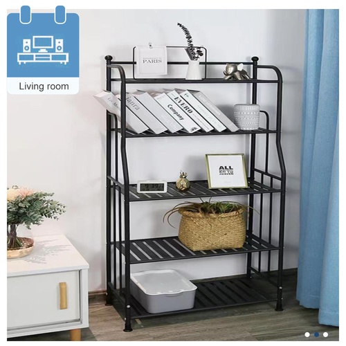 HAWDD ชั้นวางของเหล็กโล่ง 4 ชั้น รุ่น GX04 ขนาด 29x55.5x107ซม. สีดำ