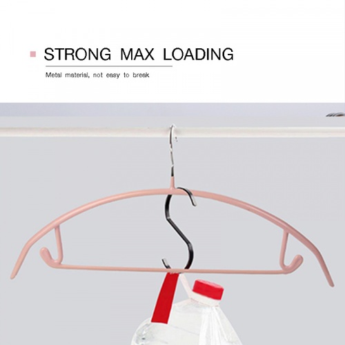 SAKU ไม้แขวนเสื้อเหล็กเคลือบกันลื่น รุ่น YM04 ขนาด 40.5x21x1.0ซม. สีชมพู แพ็ค 5 ชิ้น