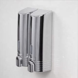 Primo ที่กดสบู่เหลว 2 ช่อง ความจุ 400x2 มล. รุ่น SDN46 ขนาด 9x16x24ซม.  สีโครม