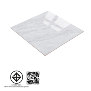 Marbella กระเบื้องพอร์ซเลน 80x80 ซม. วีร่า-ไวท์เกรย์ Random (Glossy) DSLW098 (3pcs)