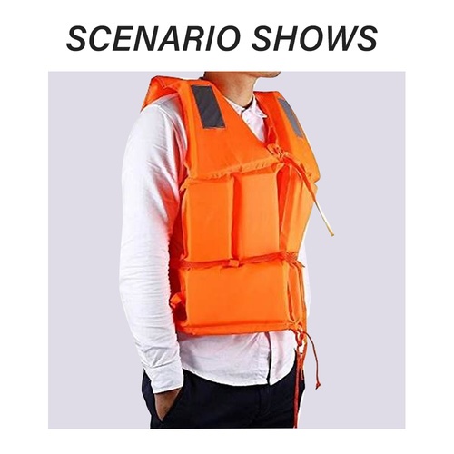 PROTX เสื้อชูชีพ ขนาด 67*55*5ซม รุ่น DTS95-4  สีส้ม (รับน้ำหนัก 75-90กก.)              