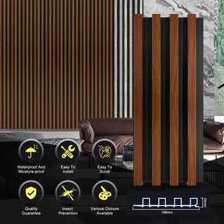 GREAT WOOD ไม้ฝ้าระแนง WPC GP-IN26 16.8*2.4*290 ซม. 2Tone Dark Brown