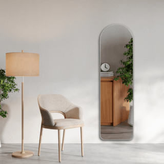 Nice กระจกมีกรอบอะลูมิเนียมตั้งพื้น รุ่น โอลีเวีย-ซิลเวอร์ ขนาด 40x150 ซม. สีเงิน