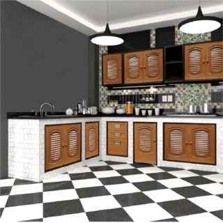 CLOSE บานซิงค์ถังแก๊ส PVC CASTELLO 45.5x78.5 CM. สีสัก