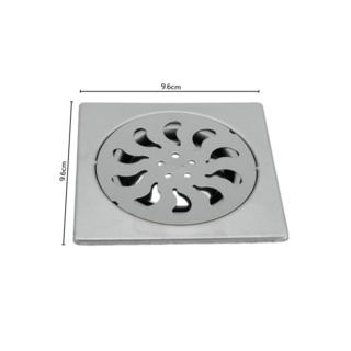 Verno ตะแกรงกันกลิ่นสเตนเลส 304 รุ่น PQS-SBY09 ขนาด 9.6x9.6x2 ซม. สีสเตนเลส