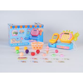 TOYS ของเล่นเครื่องแคชเชียร์คิดเงินพร้อมตะกร้าผลไม้ รุ่น L858-3H ขนาด 28x17x17 ซม. คละสี