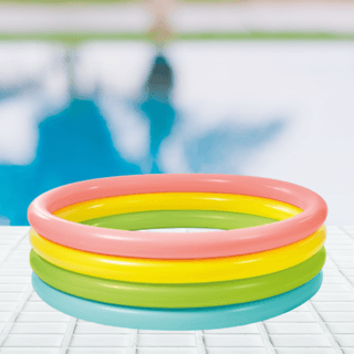 INTEX สระว่ายน้ำเป่าลมทรงกลม รุ่น 56441NP ขนาด 168x168x46 ซม. สีรุ้ง