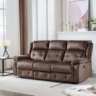 PULITO เก้าอี้พักผ่อนผ้าปรับระดับไฟฟ้า 3 ที่นั่ง รุ่น LINCOLN ขนาด 209x96x101.5 ซม. สีน้ำตาล 