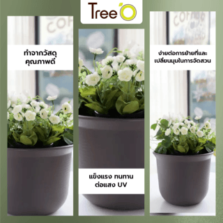 Tree’ O กระถางต้นไม้ รุ่น 6PY006-GY ขนาด 30.6 x 30.6 x 21 ซม. (12นิ้ว) สีเทา