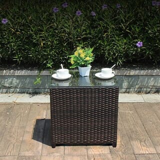 SUMMER SET โต๊ะริมสระหวายเทียม รุ่น กระบี่ ขนาด 45x45x40ซม.สีน้ำตาลเข้ม