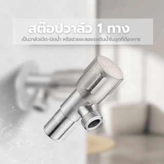 Verno สต๊อปวาล์วสเตนเลส 1 ทาง รุ่น CRAG-04 ขนาด 4.8x3.4x9.5 ซม. สีเงิน