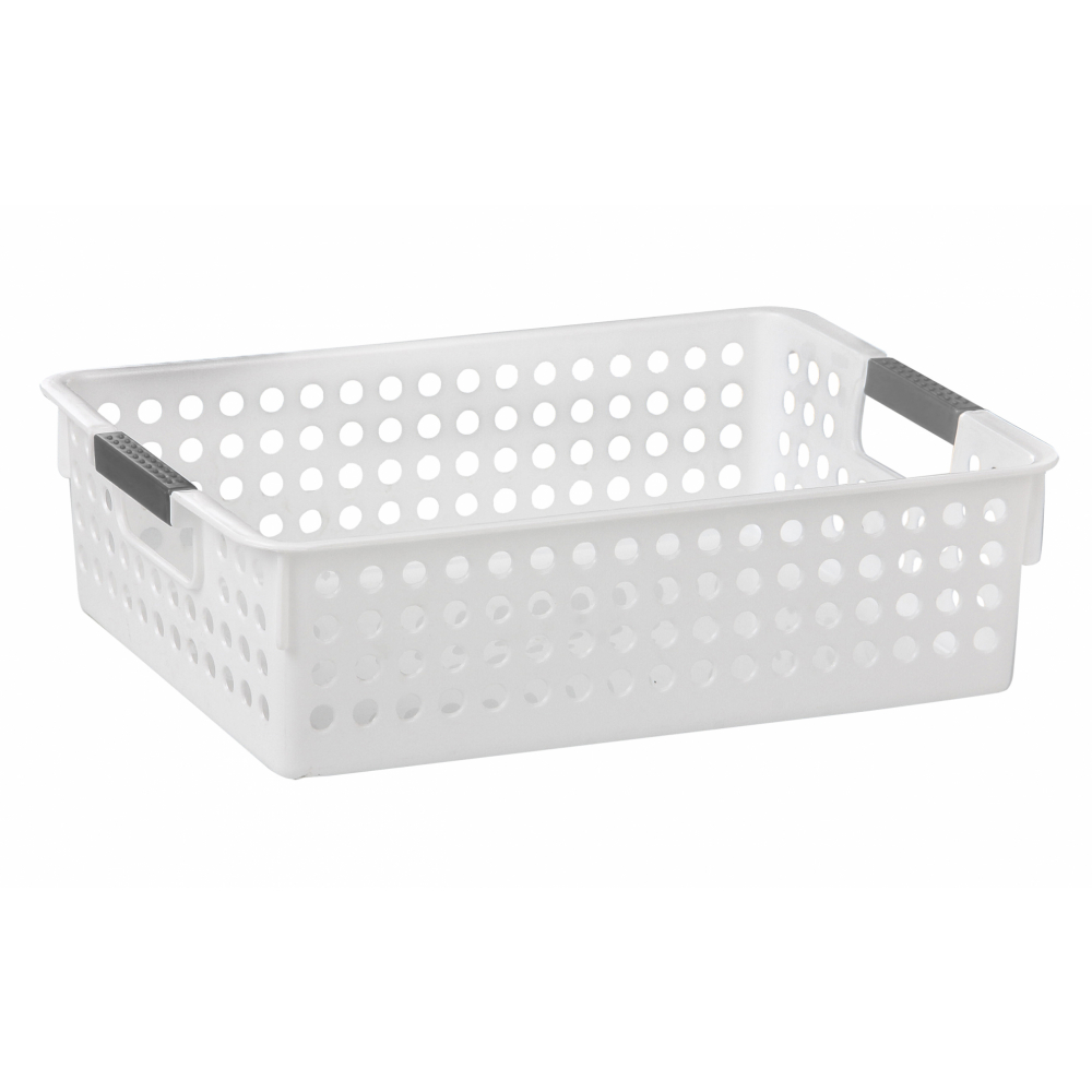 GOME ตะกร้าอเนกประสงค์ทรงเหลี่ยม รุ่น Circle TG54414W ขนาด 21x30x8.5 ซม.(4.5L) สีขาว