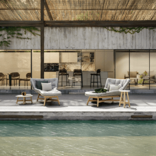 SUMMER SETเตียงริมสระ  MOOK ขนาด 159x106x80 ซม. สีเทาอ่อน