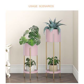 DELICATO ชั้นวางกระถางต้นไม้ รุ่น TY03PK   ขนาด 23*23*75.5ซม. สีชมพู