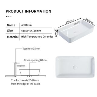 Verno อ่างล้างหน้าวางบนเคาน์เตอร์ก๊อกนอกอ่าง รุ่น เวนิส 9026