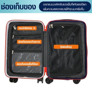 WETZLARS กระเป๋าเดินทาง ขนาด 28 นิ้ว รุ่น Autumn ขนาด 34x40x67.50ซม. สีขาว-น้ำเงิน