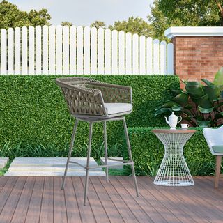 PULITO เก้าอี้สตูลบาร์ทรงสูงเชือกถัก รุ่น Jose ขนาด 68x56x100 ซม. สีเบจ