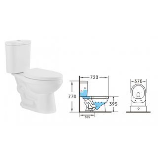 Iris สุขภัณฑ์สองชิ้นแบบกดบน รุ่น นิวโกลว IR-628N