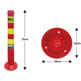 PRO-TX เสาจราจร PVC รุ่น DTRS252 สีส้ม แถบสะท้อนแสงสีเหลือง ขนาด 75x20 ซม.