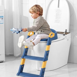 Primo Kids ฝารองนั่งเด็กแบบมีบันได รุ่น CT04B สีน้ำเงิน-เหลือง