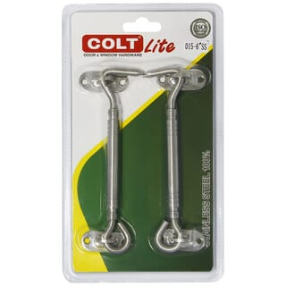 COLT LITE ขอสับหน้าต่าง รุ่น 015 มีแป้นวงรี ขนาด 6 นิ้ว สีสแตนเลส (แพ็ค 2)