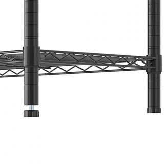 HAWDD ราวแขวนตั้งพื้นพร้อมชั้นปรับระดับได้ รุ่น PENNY ขนาด 45x120x180ซม.สีดำ 