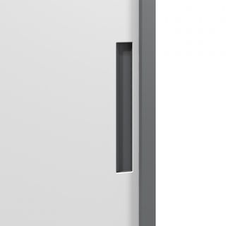SMITH  ตู้เก็บเอกสารแบบทึบบานเลื่อน  รุ่น Arlo ขนาด 40x90x120ซม. สีขาว-เทา