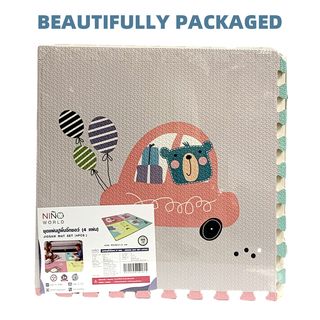 NINO WORLD ชุดแผ่นปูพื้นจิ๊กซอว์ Number (4 แผ่น) PD-01-2 ขนาด 60x60x1.2 cm. คละลาย