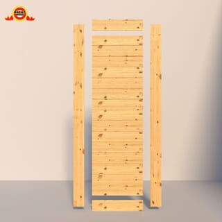 GREATWOOD ประตูไม้สนบานทึบ รุ่น PINE003 80x200 ซม. สีธรรมชาติ