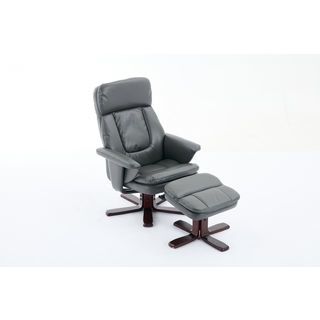 PULITO เก้าอี้พักผ่อนพร้อมที่วางขา รุ่น BAYLOR ขนาด 73x79-108x105.5 ซม. ที่วางขา  ขนาด 47x41x41 ซม  สีเทาเข้ม