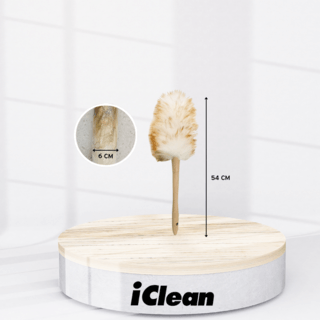 Iclean ไม้ปัดฝุ่นขนแกะด้ามสั้น รุ่น US578 ขนาด 6x6x54 cm สีน้ำตาล