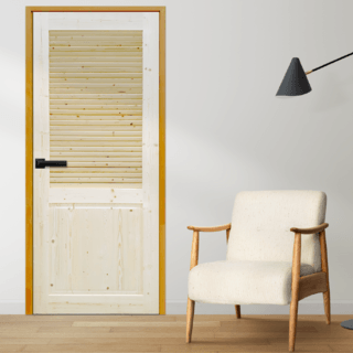 GREAT WOOD ประตูไม้สน เกล็ดครึ่งบานลูกฟัก รุ่น PW-HLD ขนาด 70x200 ซม.