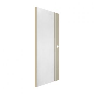 WELLINGTAN ประตู uPVC เซาะร่องผิว Revo (สำหรับใช้ภายนอกเเละภายใน) WMN028  80x200 สีทูโทน ขาว/เบจ  เจาะ 